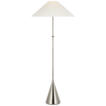 Zealous 62" Floor Lamp | Museum Nickel | Linen Shade