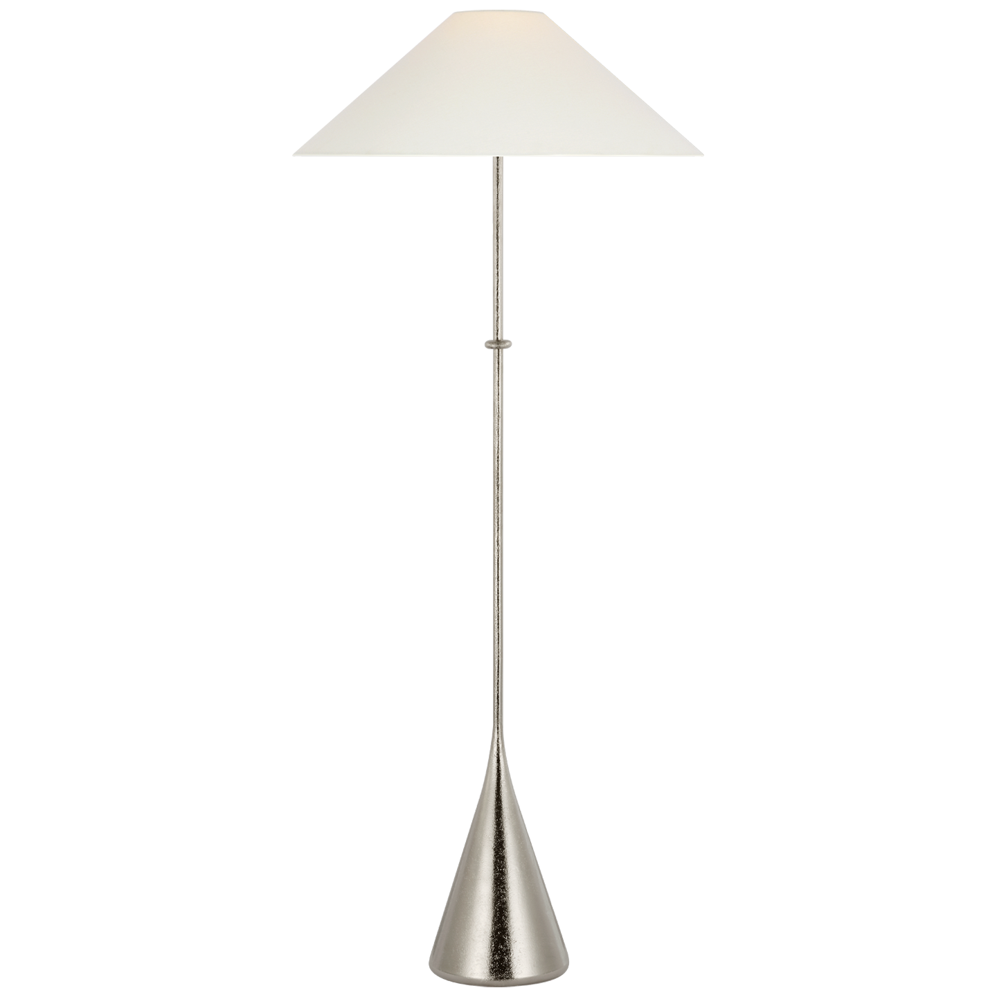 Zealous 62" Floor Lamp | Museum Nickel | Linen Shade