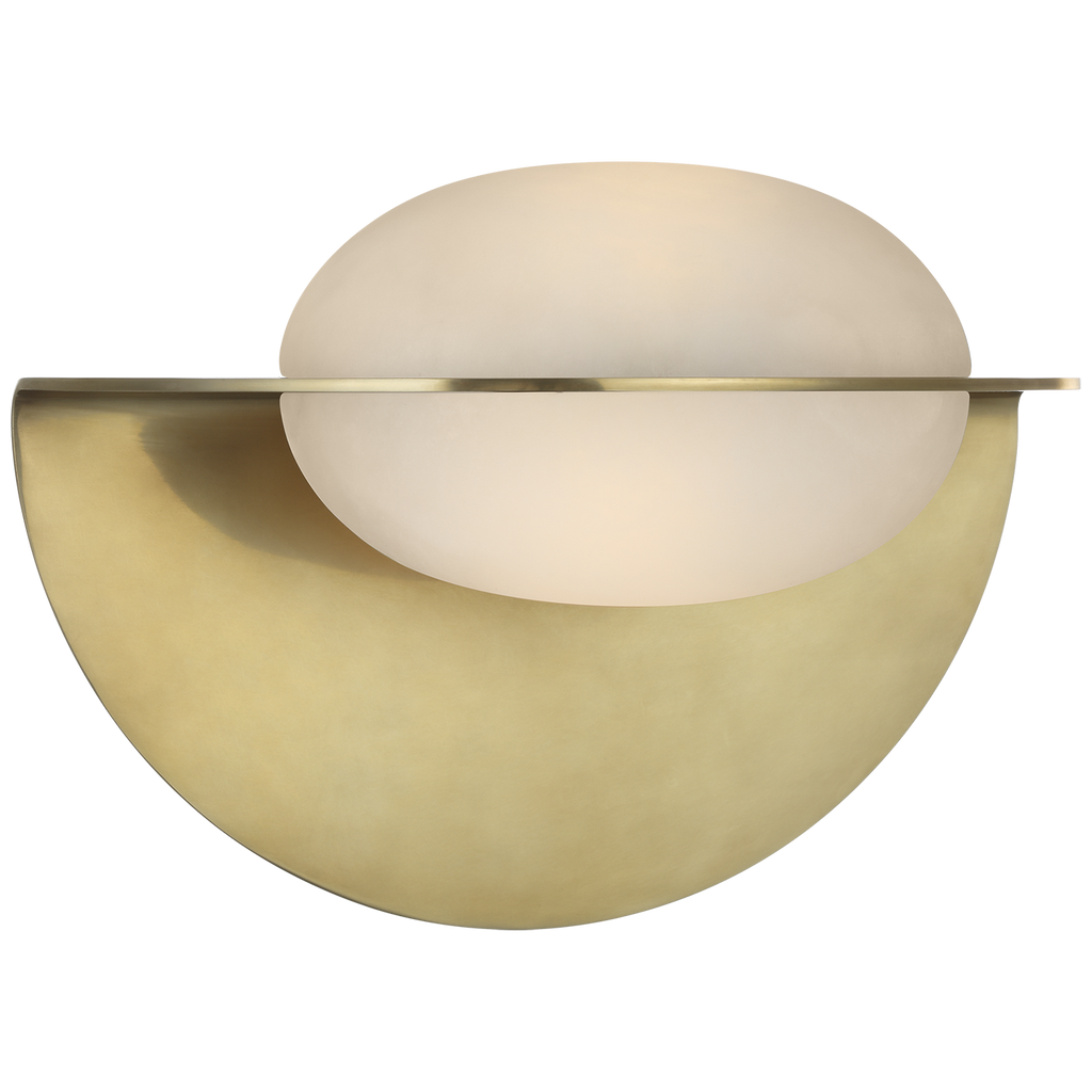 Fosse 9" Invertable Oval Sconce | Antique-Burnished Brass | Alabaster