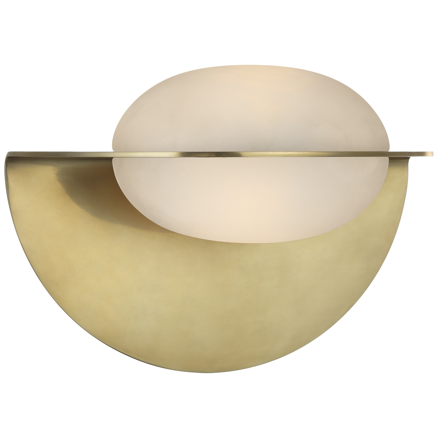 Fosse 9" Invertable Oval Sconce | Antique-Burnished Brass | Alabaster
