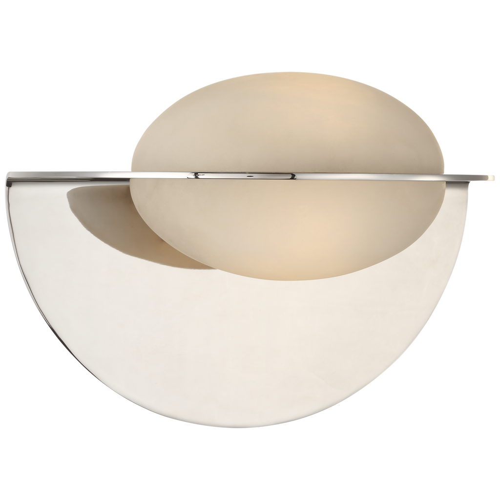 Fosse 9" Invertable Oval Sconce | Polished Nickel | Alabaster