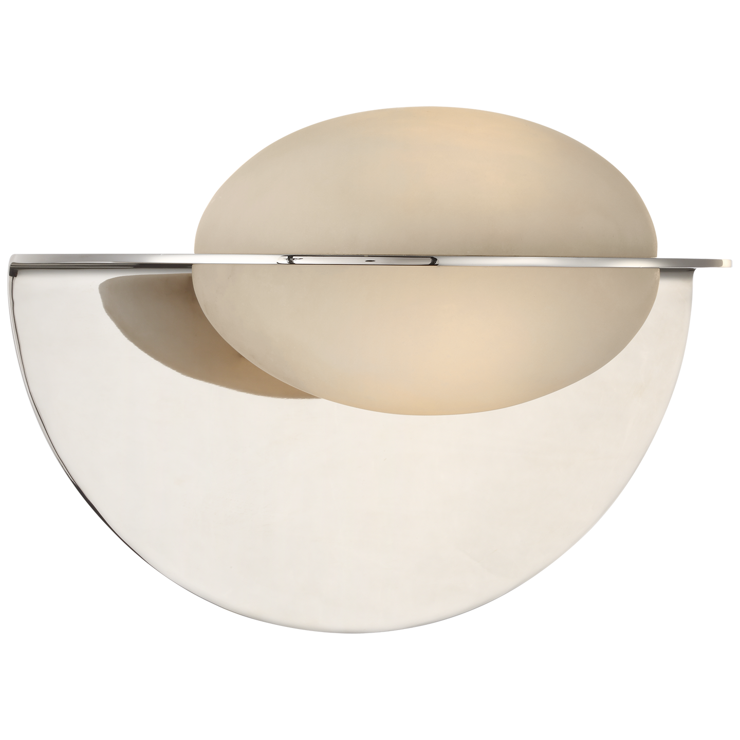 Fosse 9" Invertable Oval Sconce | Polished Nickel | Alabaster