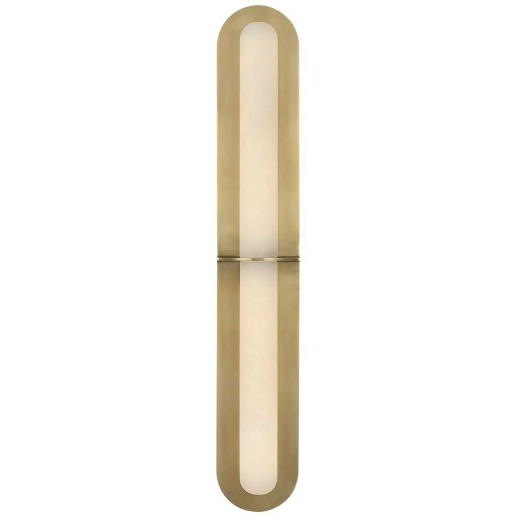 Fosse 28" Linear Tube Sconce | Antique-Burnished Brass | Alabaster