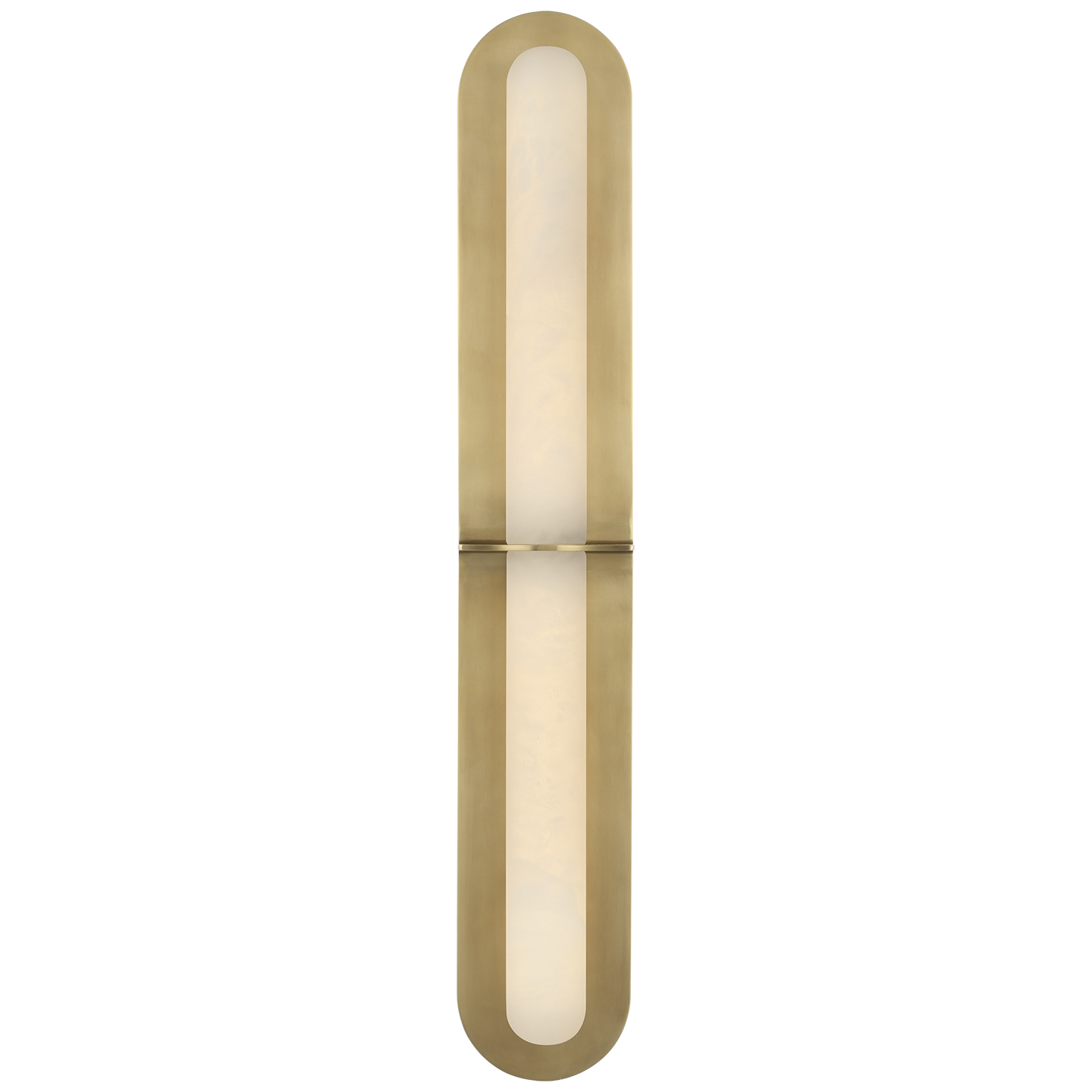 Fosse 28" Linear Tube Sconce | Antique-Burnished Brass | Alabaster