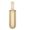 Fosse 18" Invertable Offset Oval Sconce | Antique-Burnished Brass | Alabaster