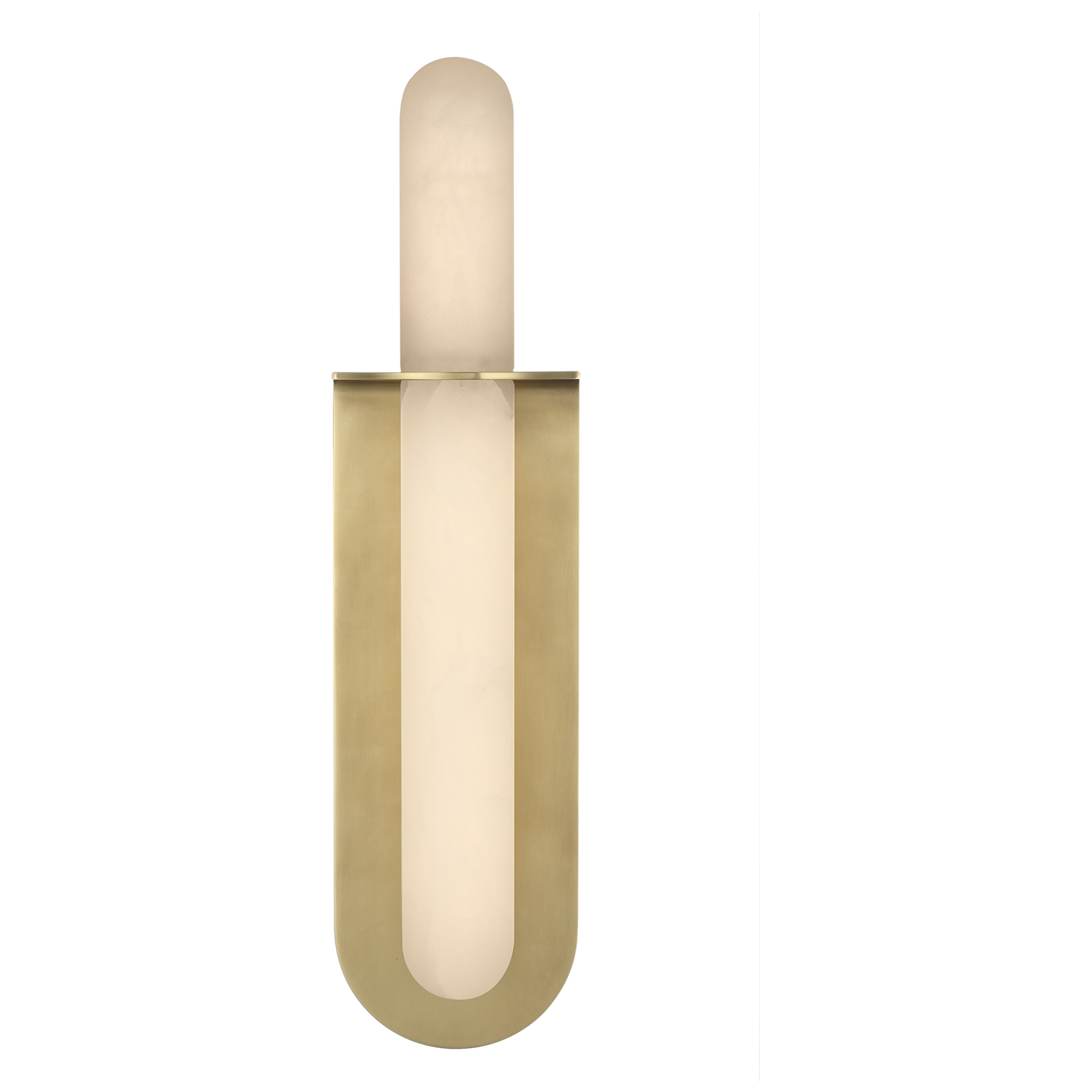 Fosse 18" Invertable Offset Oval Sconce | Antique-Burnished Brass | Alabaster