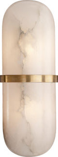 Melange Pill Form Sconce | Antique-Burnished Brass | Alabaster
