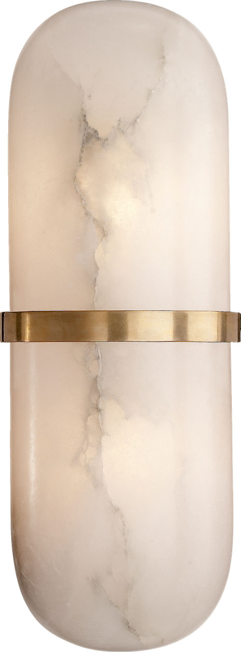 Melange Pill Form Sconce | Antique-Burnished Brass | Alabaster