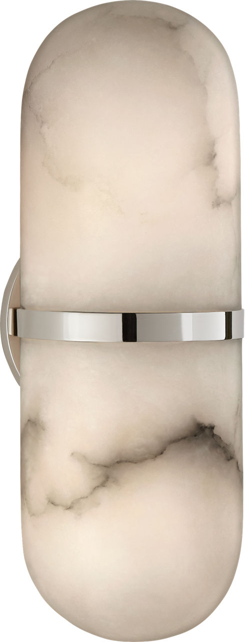 Melange Pill Form Sconce | Polished Nickel | Alabaster