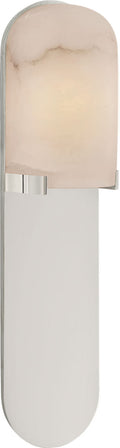 Melange Medium Elongated Pill Sconce | Polished Nickel | Alabaster Shade