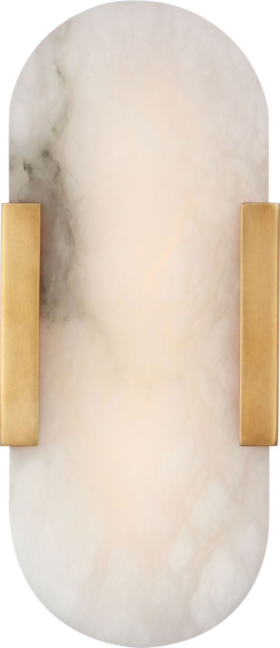 Melange 10" Elongated Sconce | Antique-Burnished Brass | Alabaster