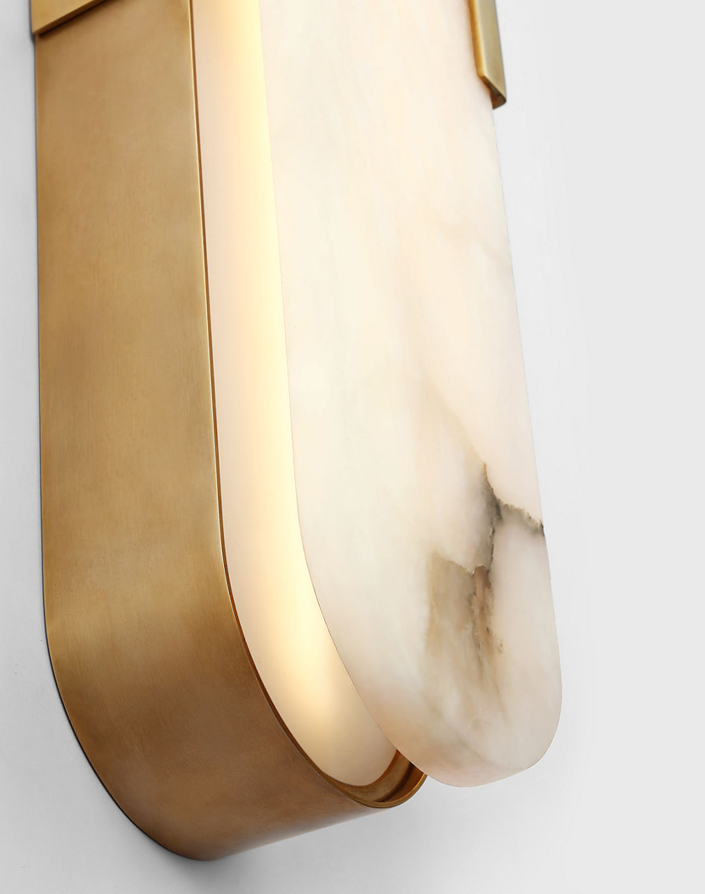 Melange 28" Elongated Sconce | Antique-Burnished Brass | Alabaster
