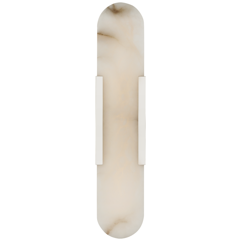 Melange 20" Elongated Sconce | Polished Nickel | Alabaster