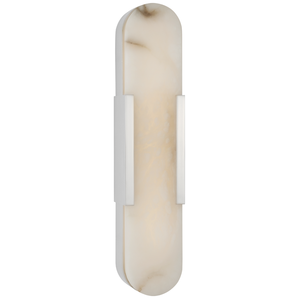 Melange 20" Elongated Sconce | Polished Nickel | Alabaster