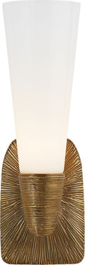 Utopia Small Single Bath Sconce | Gild | White Glass