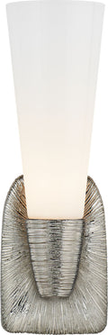 Utopia Small Single Bath Sconce | Polished Nickel | White Glass