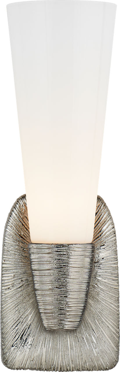 Utopia Small Single Bath Sconce | Polished Nickel | White Glass