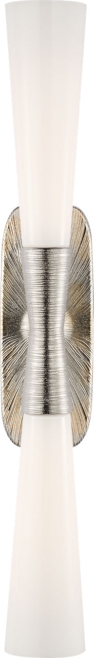 Utopia 32" Double Bath Sconce | Polished Nickel | White Glass