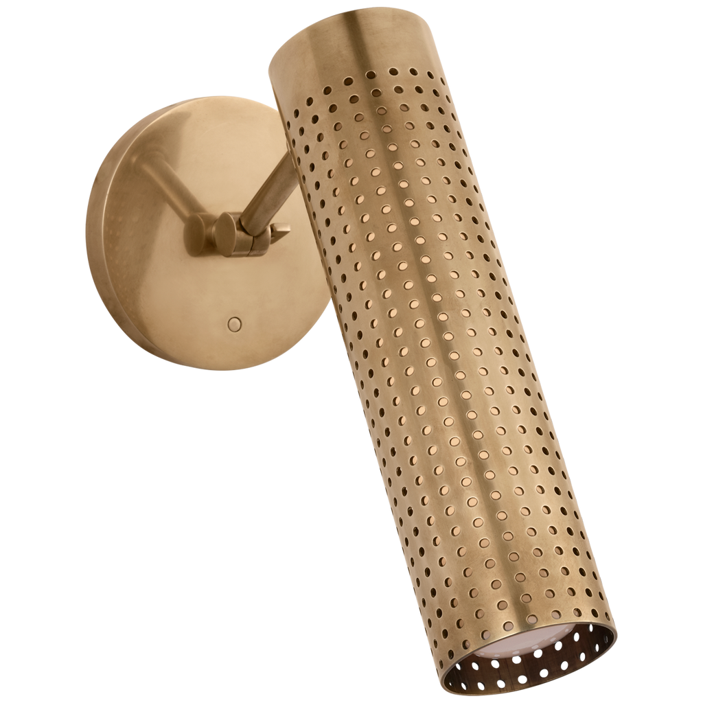 Precision 12" Articulating Sconce | Antique-Burnished Brass | White Glass