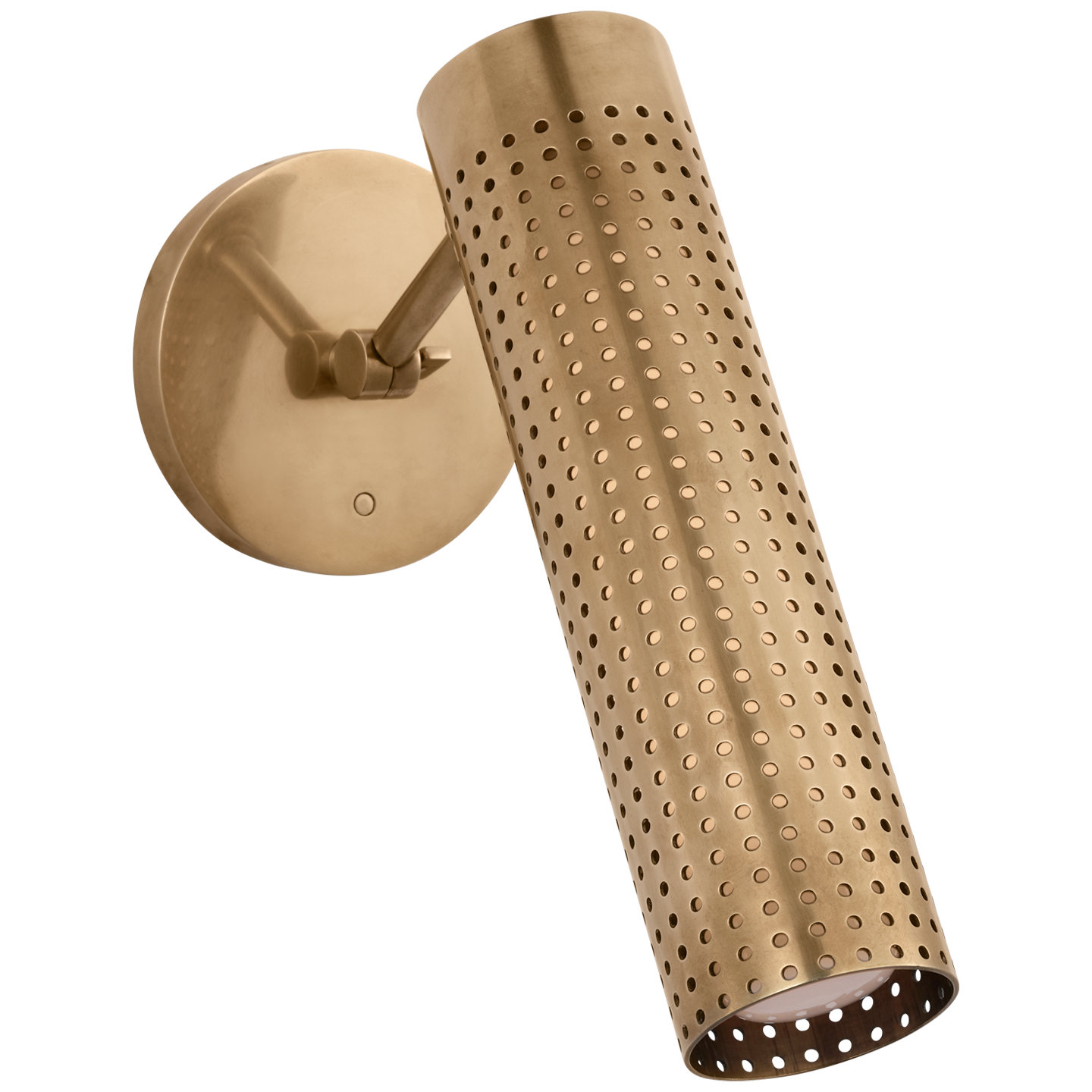 Precision 12" Articulating Sconce | Antique-Burnished Brass | White Glass