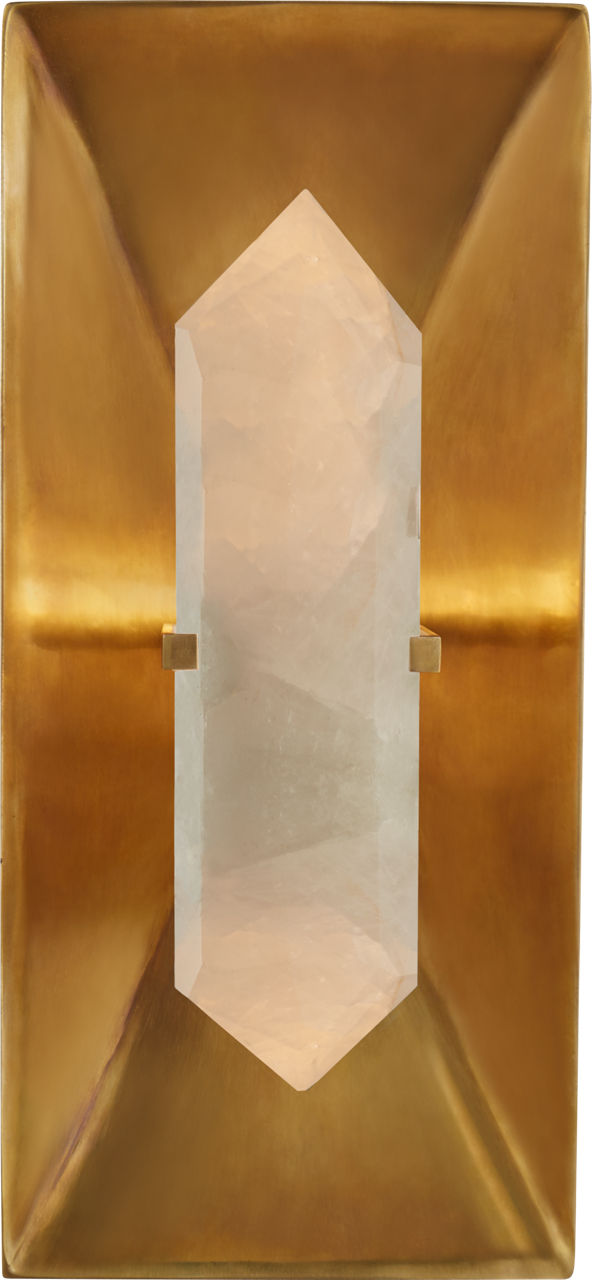 Halcyon Rectangle Sconce | Antique-Burnished Brass and Quartz