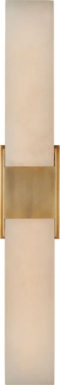Covet Double Box Sconce | Antique-Burnished Brass | Alabaster
