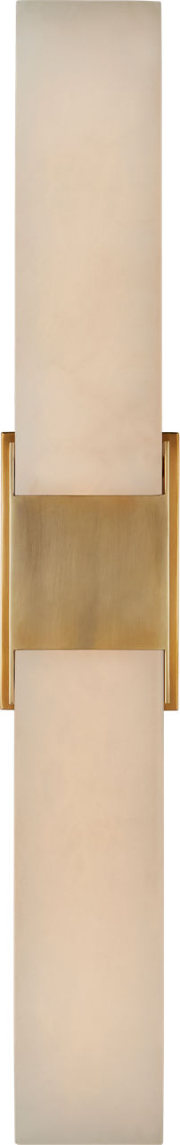 Covet Double Box Sconce | Antique-Burnished Brass | Alabaster