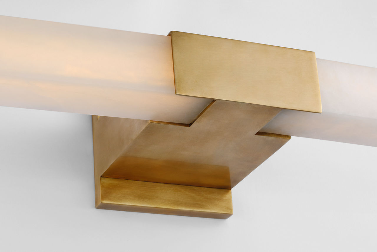 Covet 24" Over The Mirror Bath Light | Antique-Burnished Brass | Alabaster