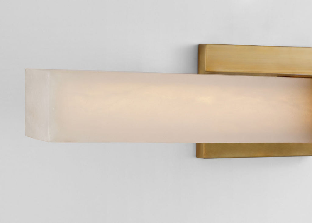 Covet 24" Over The Mirror Bath Light | Antique-Burnished Brass | Alabaster