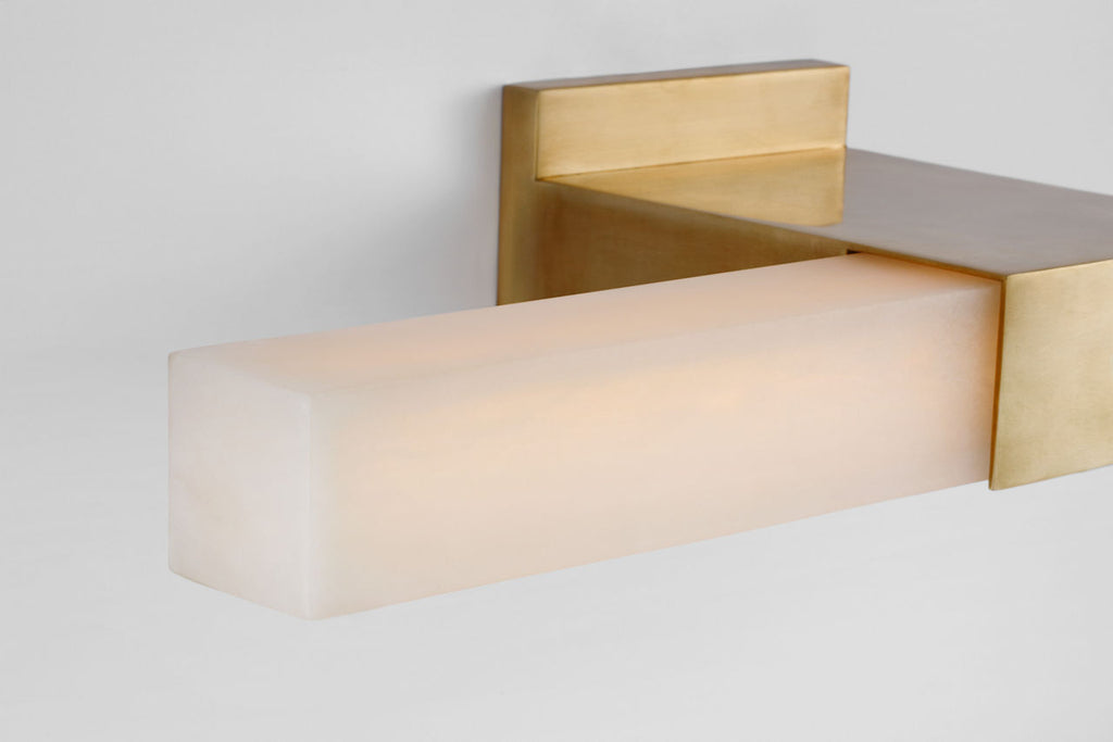 Covet 24" Over The Mirror Bath Light | Antique-Burnished Brass | Alabaster