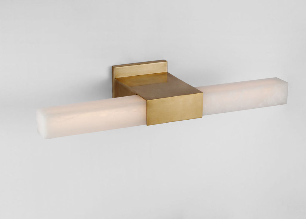 Covet 24" Over The Mirror Bath Light | Antique-Burnished Brass | Alabaster