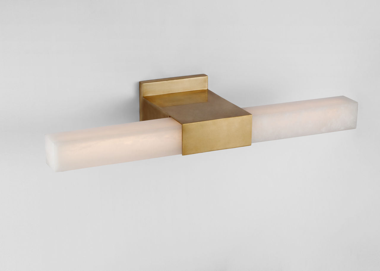 Covet 24" Over The Mirror Bath Light | Antique-Burnished Brass | Alabaster