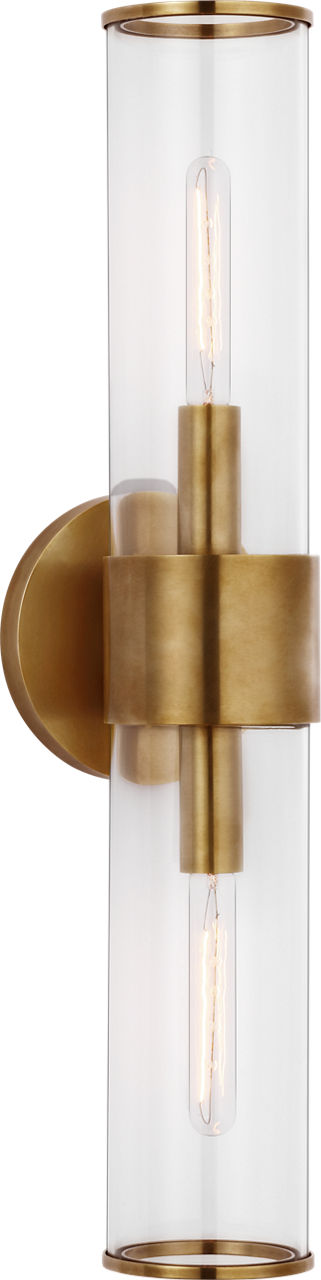 Liaison Medium Sconce | Antique-Burnished Brass | Clear Glass