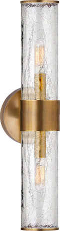Liaison Medium Sconce | Antique-Burnished Brass | Crackle Glass