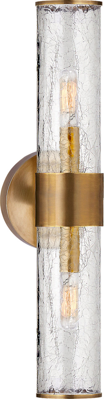 Liaison Medium Sconce | Antique-Burnished Brass | Crackle Glass