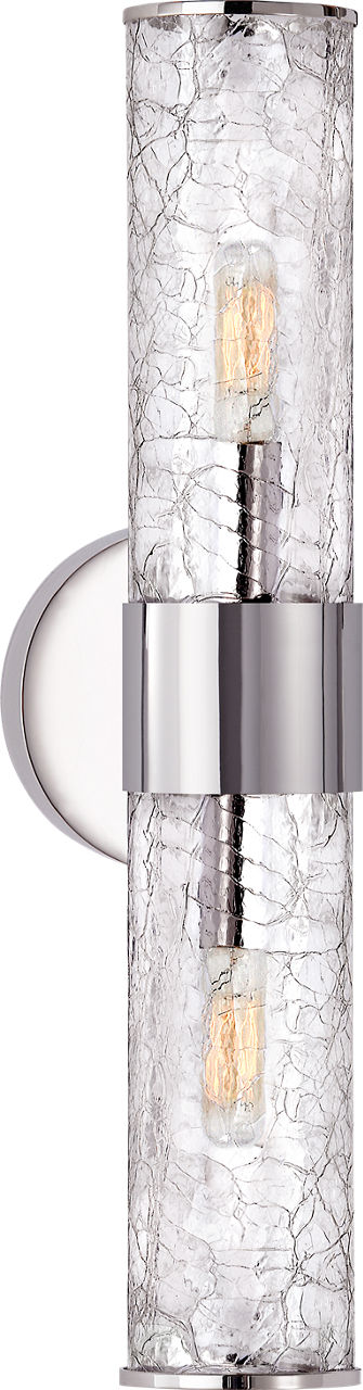 Liaison Medium Sconce | Polished Nickel | Crackle Glass