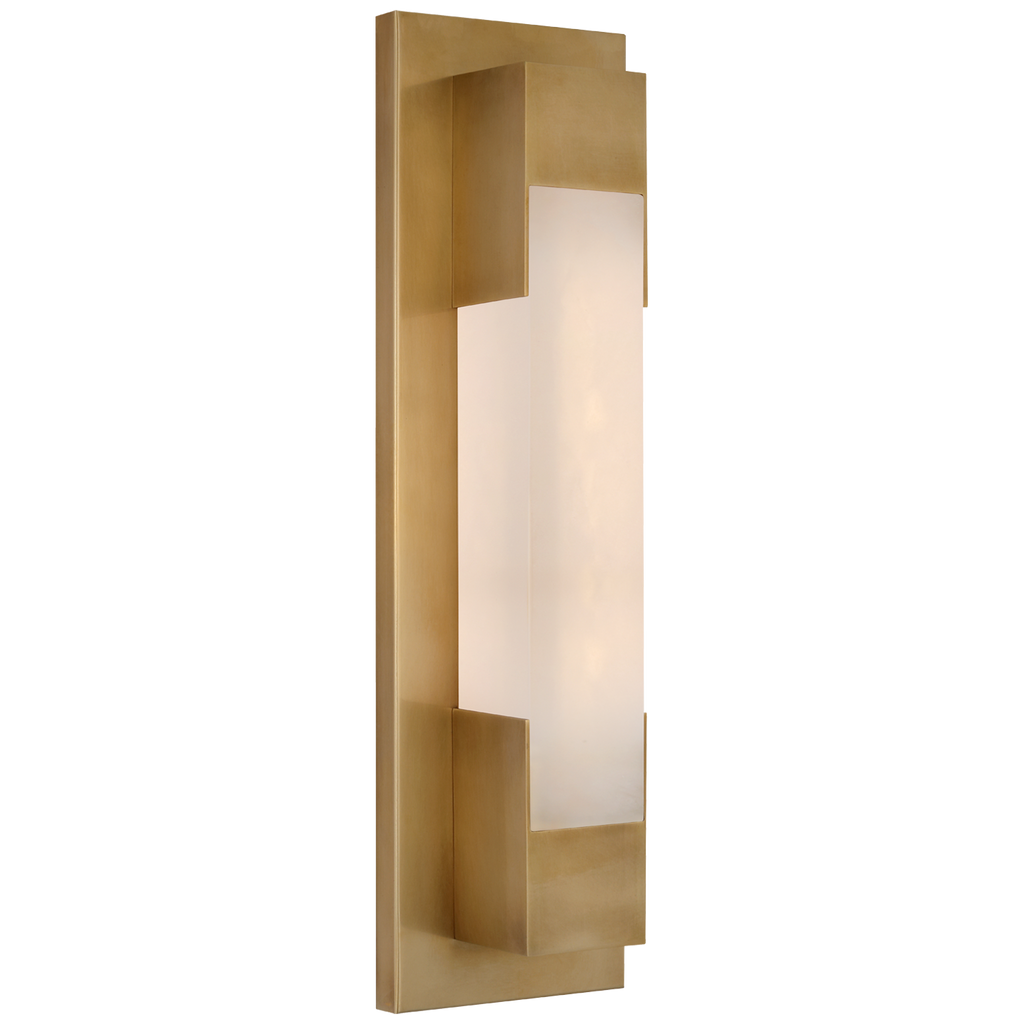 Covet 16" Bracketed Bath Light | Antique-Burnished Brass | Alabaster