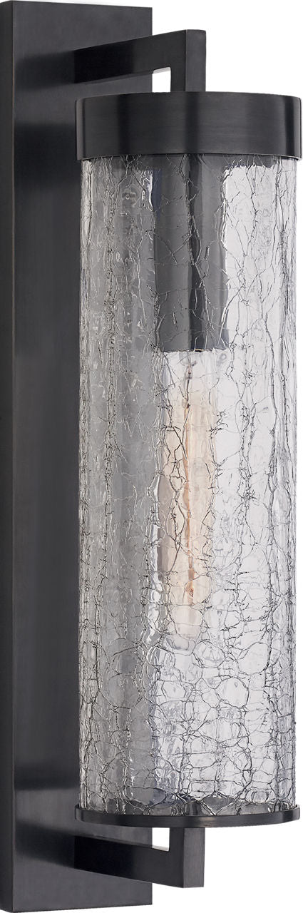 Liaison Large Bracketed Wall Sconce | Bronze | Crackle Glass