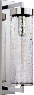 Liaison Large Bracketed Wall Sconce | Polished Nickel | Crackle Glass