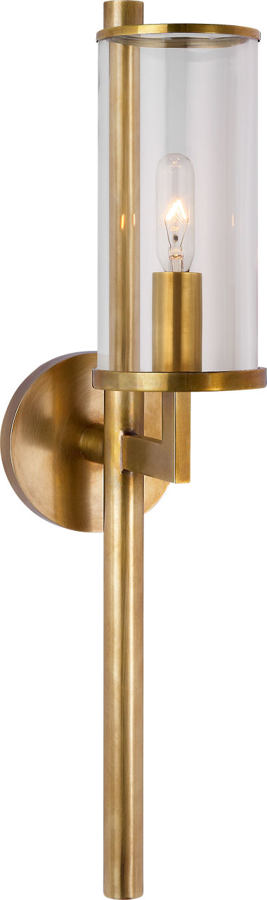 Liaison Single Sconce | Antique-Burnished Brass | Clear Glass