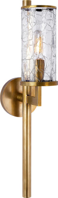 Liaison Single Sconce | Antique-Burnished Brass | Crackle Glass