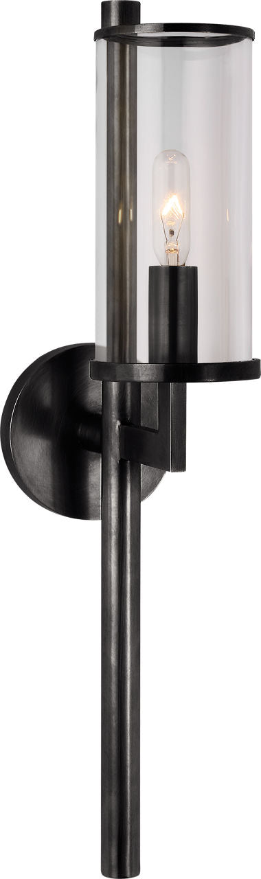 Liaison Single Sconce | Bronze | Clear Glass