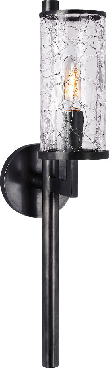Liaison Single Sconce | Bronze | Crackle Glass