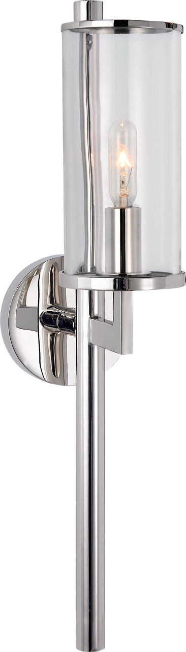 Liaison Single Sconce | Polished Nickel | Clear Glass