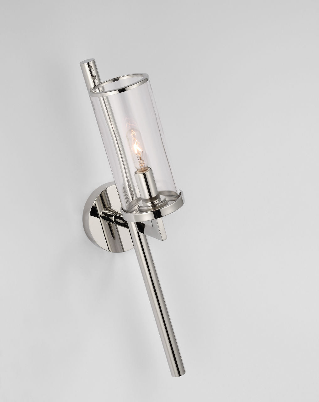 Liaison Single Sconce | Polished Nickel | Clear Glass