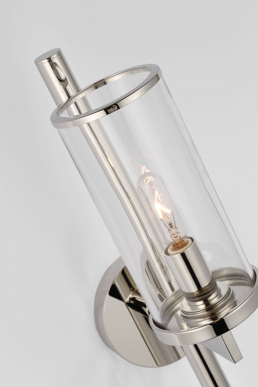 Liaison Single Sconce | Polished Nickel | Clear Glass