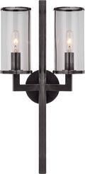 Liaison Double Sconce | Bronze | Clear Glass