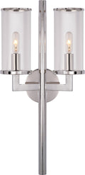 Liaison Double Sconce | Polished Nickel | Clear Glass