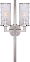 Liaison Double Sconce | Polished Nickel | Crackle Glass