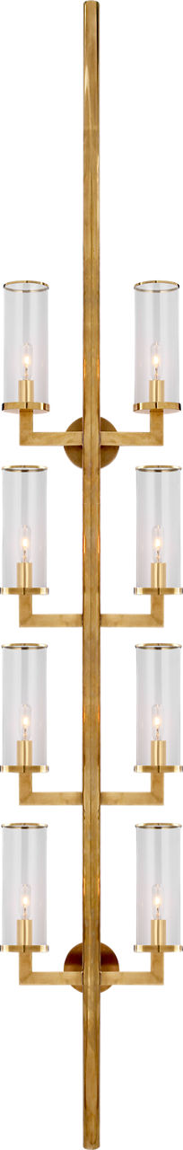 Liaison Statement Sconce | Antique-Burnished Brass | Clear Glass